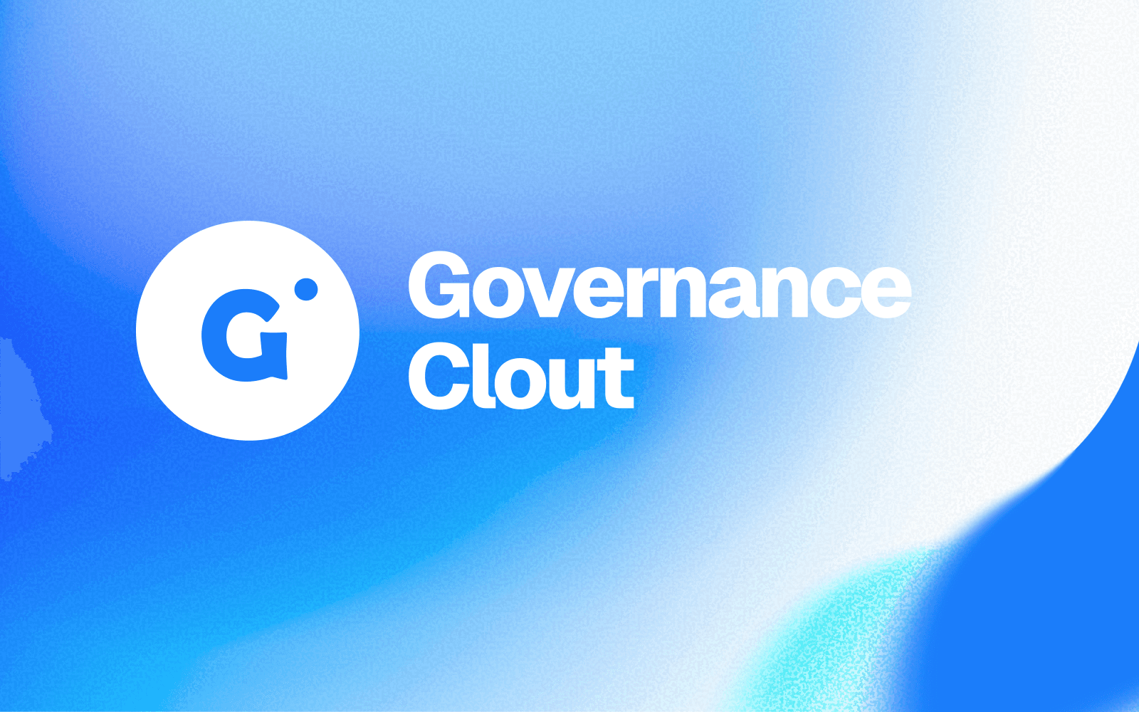 The Governance Clout logo and wordmark on a blue gradient