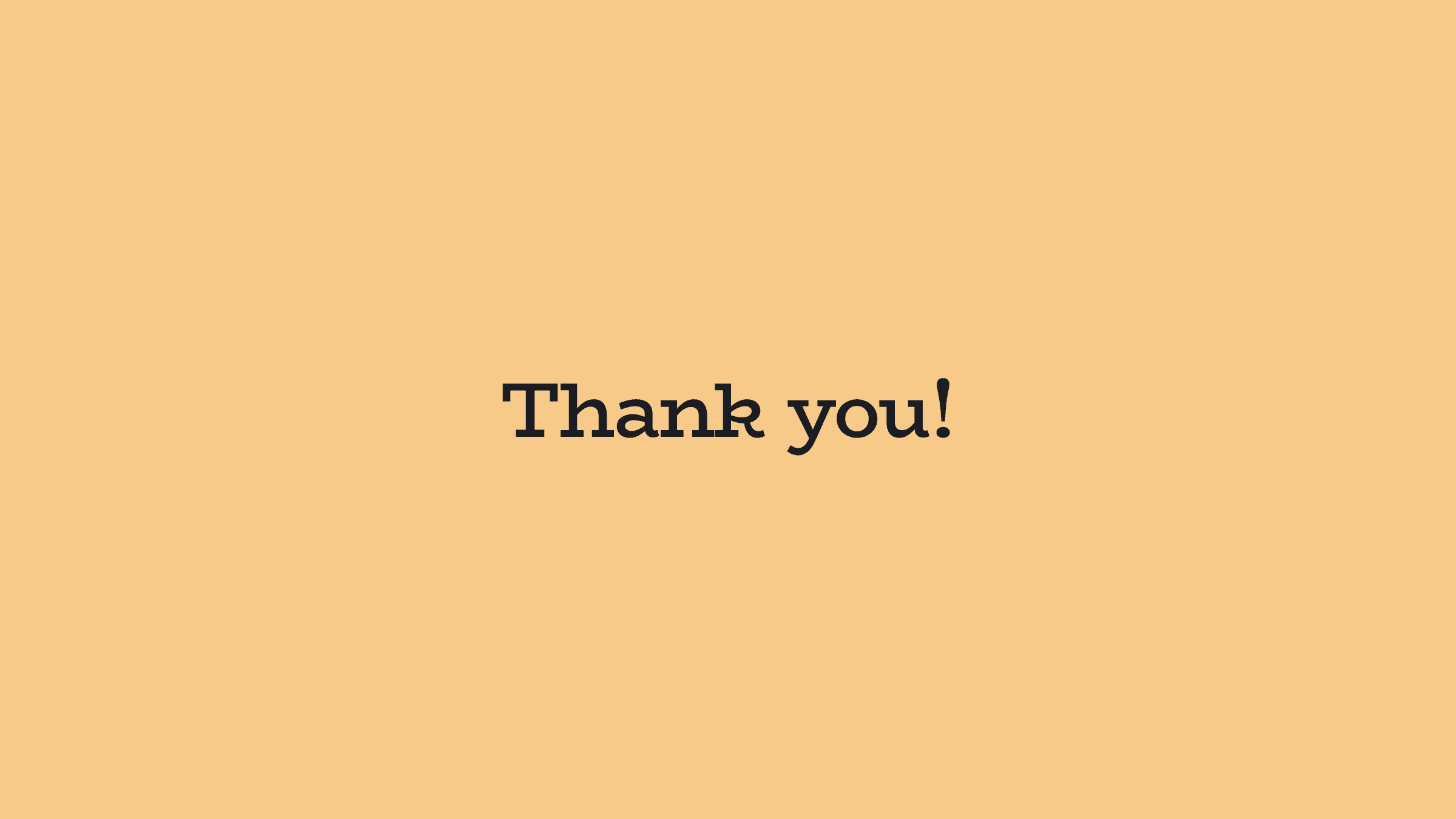 A thank-you card on a warm peach background